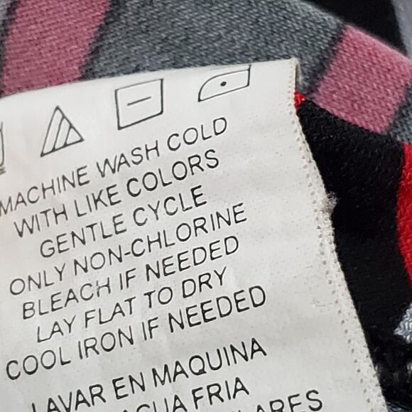 Briggs New York Red Black Lined Wrap 3/4 Sleeve Career Top Chain Link Pattern 1X - Picture 6 of 7